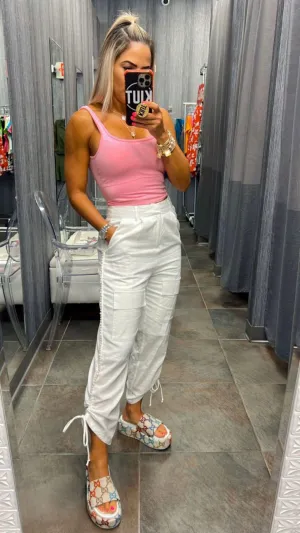 3143 Jogger pants with pearls on sides