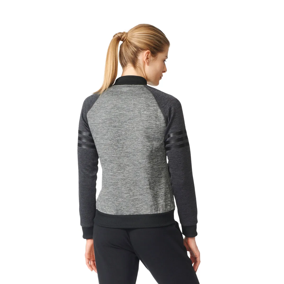 Adidas Women's Team Issue Jacket Fleece Dark Grey/Utility Black