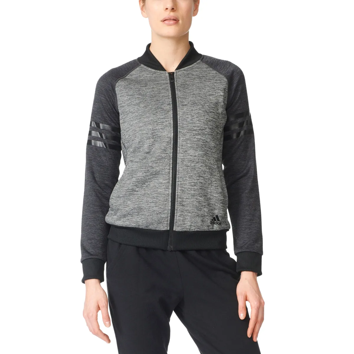 Adidas Women's Team Issue Jacket Fleece Dark Grey/Utility Black