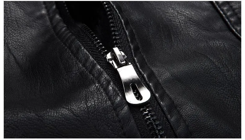 Angelo Ricci™ Biker Style Slim Fit PU Leather Jacket