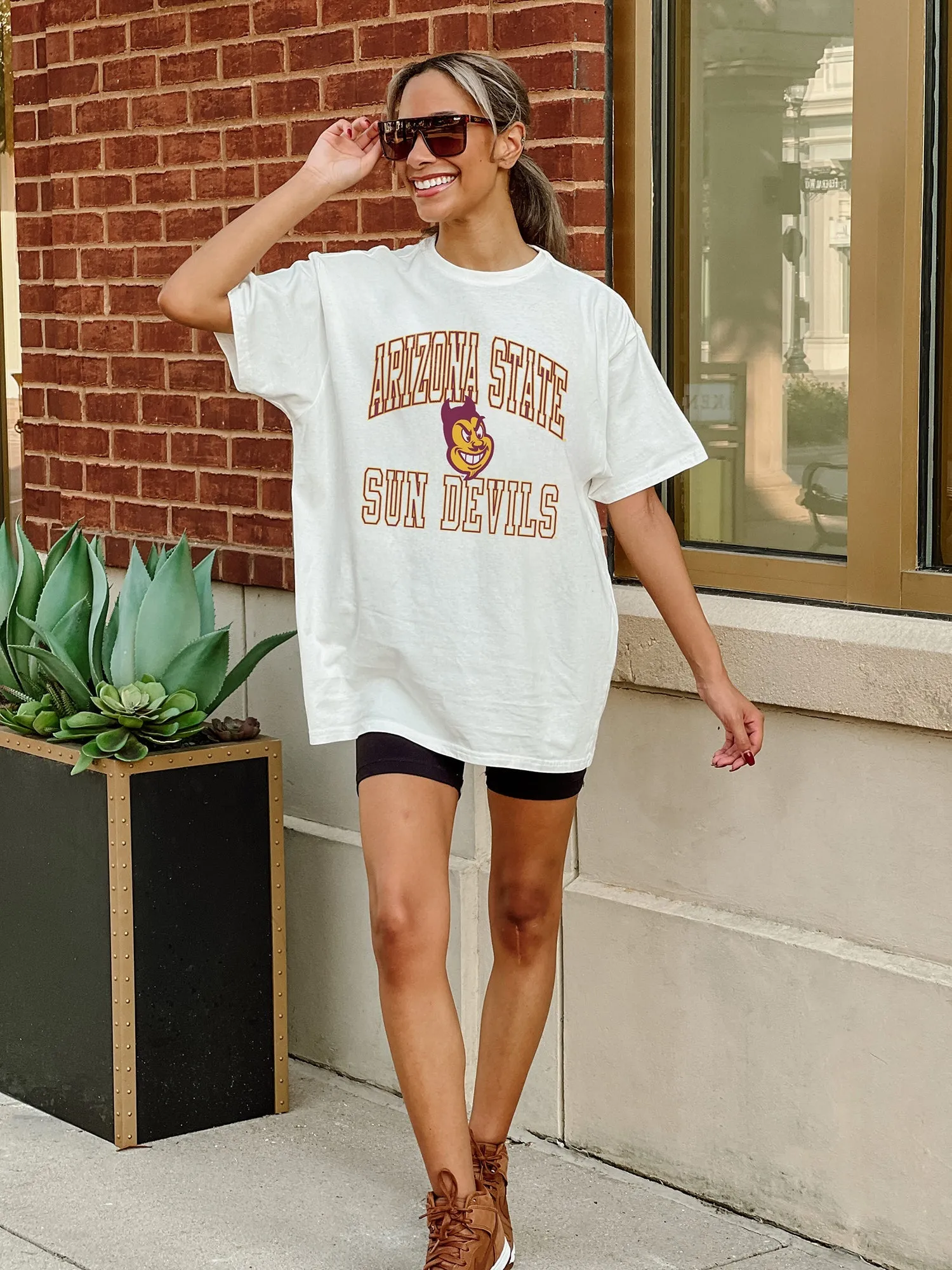 ARIZONA STATE SUN DEVILS UP YOUR GAME OVERSIZED CREWNECK TEE BY MADI PREWETT TROUTT