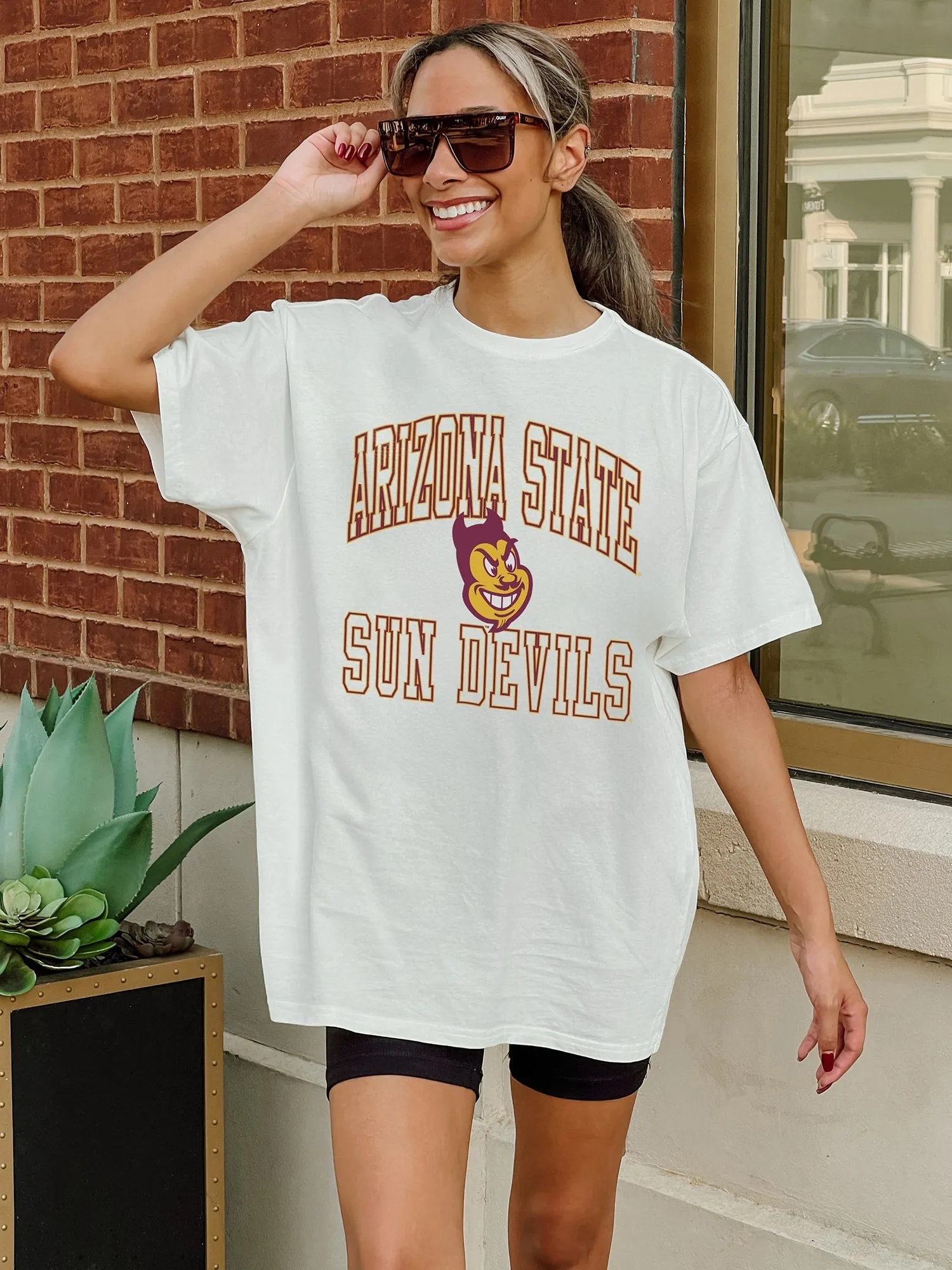 ARIZONA STATE SUN DEVILS UP YOUR GAME OVERSIZED CREWNECK TEE BY MADI PREWETT TROUTT
