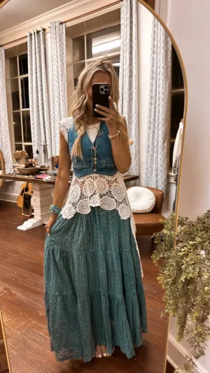 Artic Blue Maxi Skirt