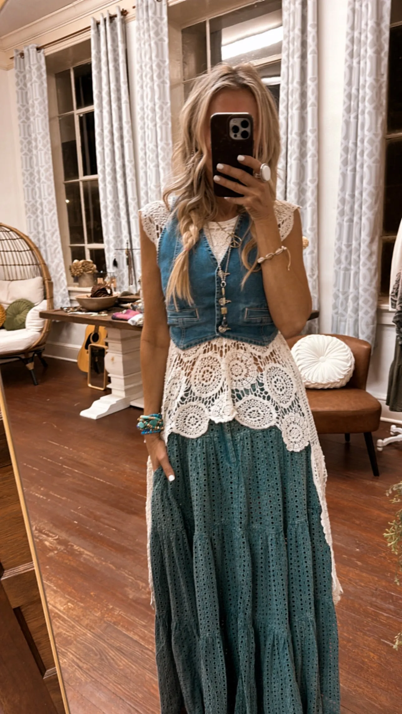Artic Blue Maxi Skirt