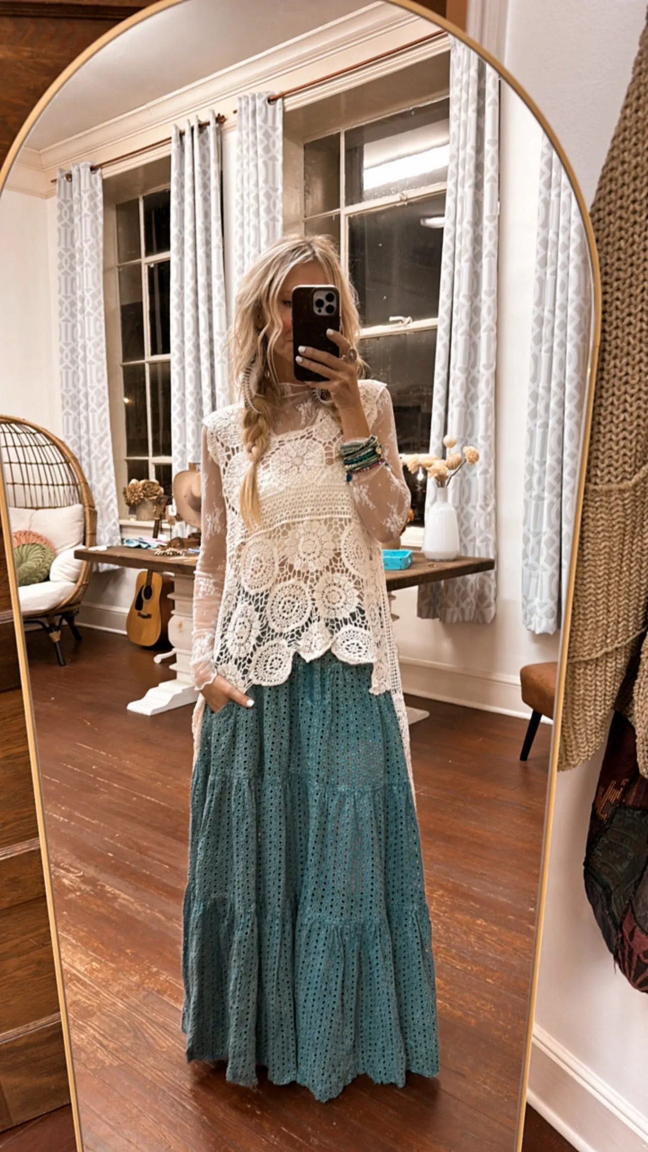 Artic Blue Maxi Skirt