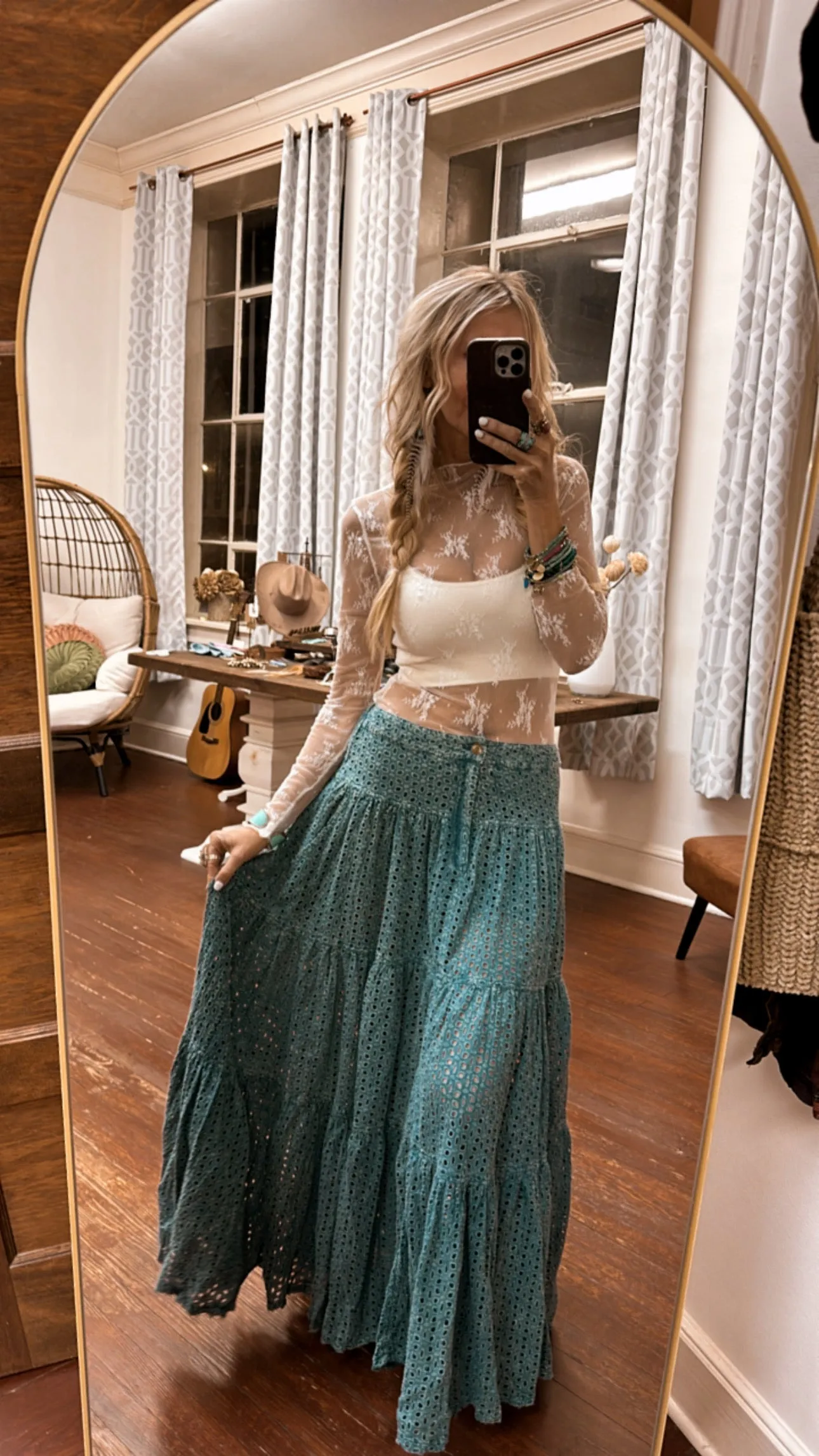 Artic Blue Maxi Skirt