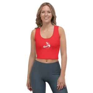 Athletic Apparatus Red 1 White Logo Crop Top