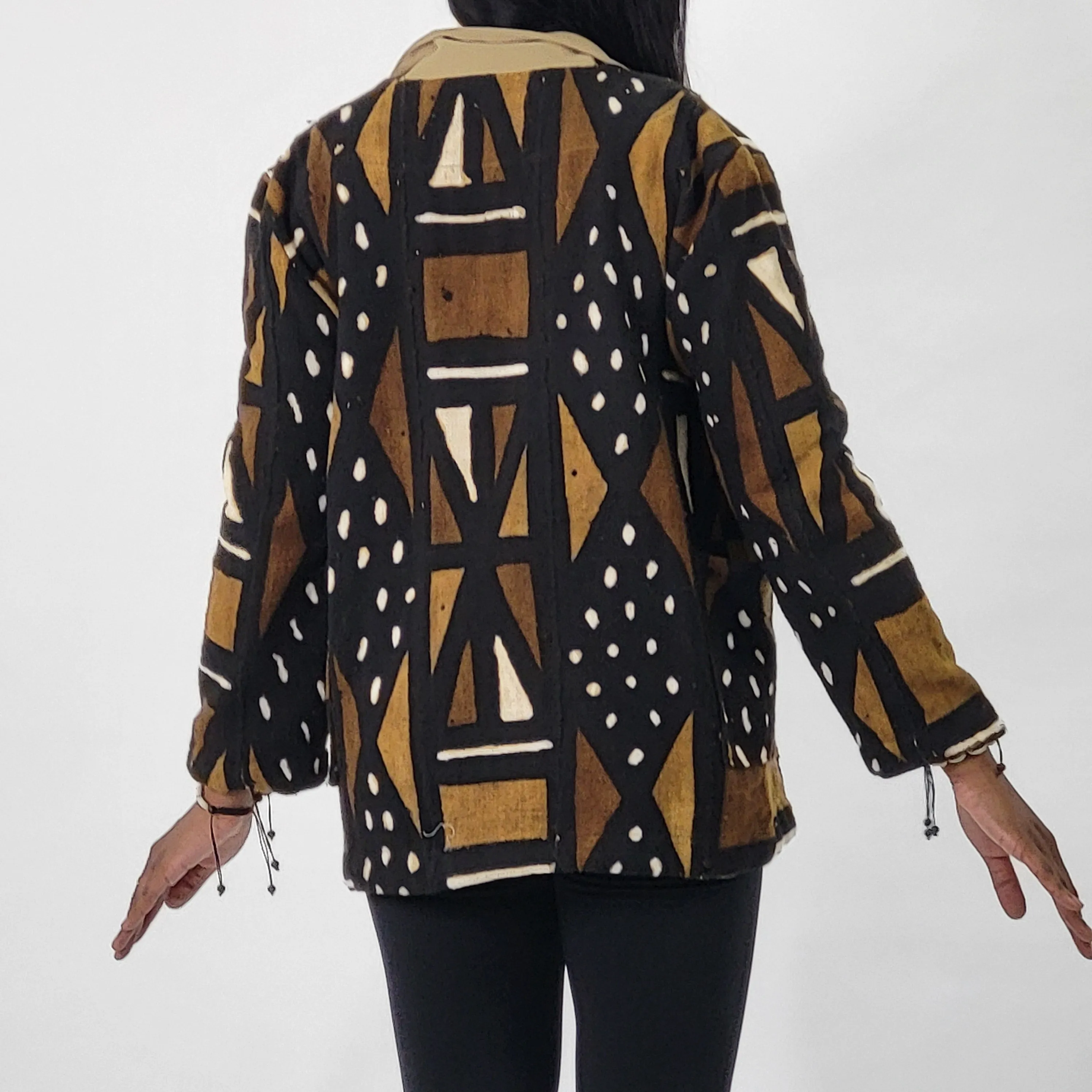 Authentic Women Mudcloth Jackets Blazer Brown/ White Size M Customizable in different sizes