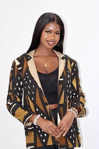 Authentic Women Mudcloth Jackets Blazer Brown/ White Size M Customizable in different sizes