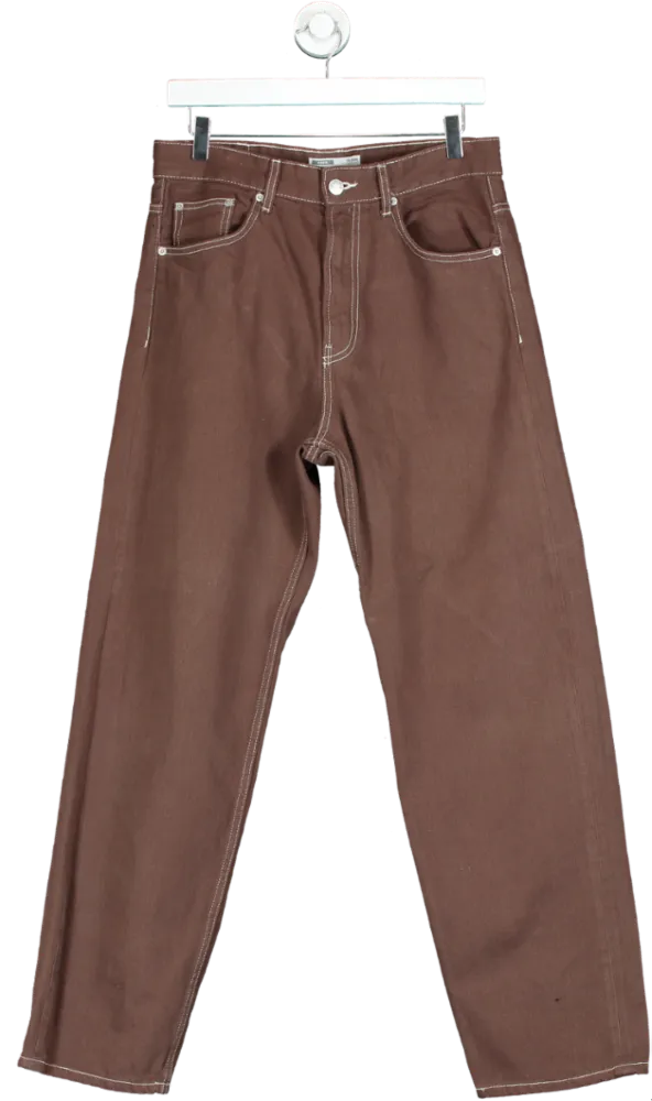 Bershka Brown 90's Wide Denim Jeans UK 10