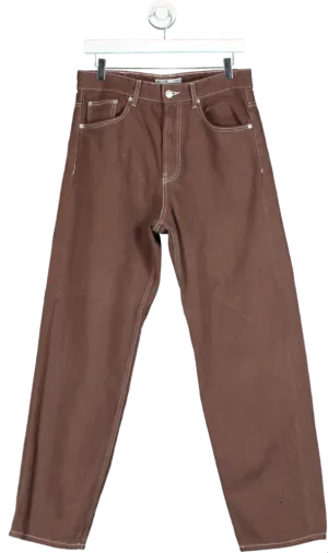 Bershka Brown 90's Wide Denim Jeans UK 10