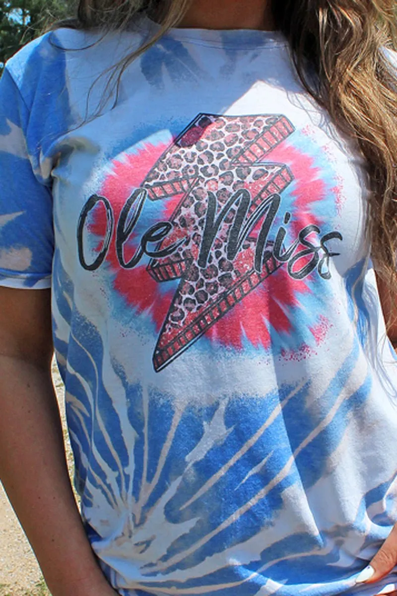 Bleached Bolt Ole Miss Softstyle Adult T-Shirt