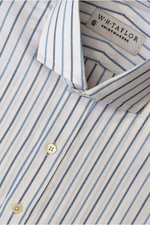 Blue Navy Alternate Dress Stripe Oxford Men's Bespoke Shirt