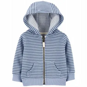 Carter's Infant Boys Zip-Up Fleece-Lined Hoodie Blue 1O006910