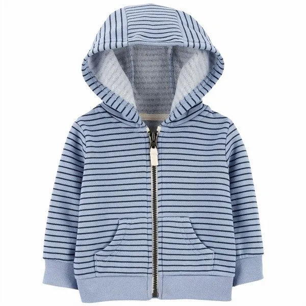 Carter's Infant Boys Zip-Up Fleece-Lined Hoodie Blue 1O006910