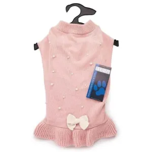 CC Sweater Dress Dog Pink & Pearls M