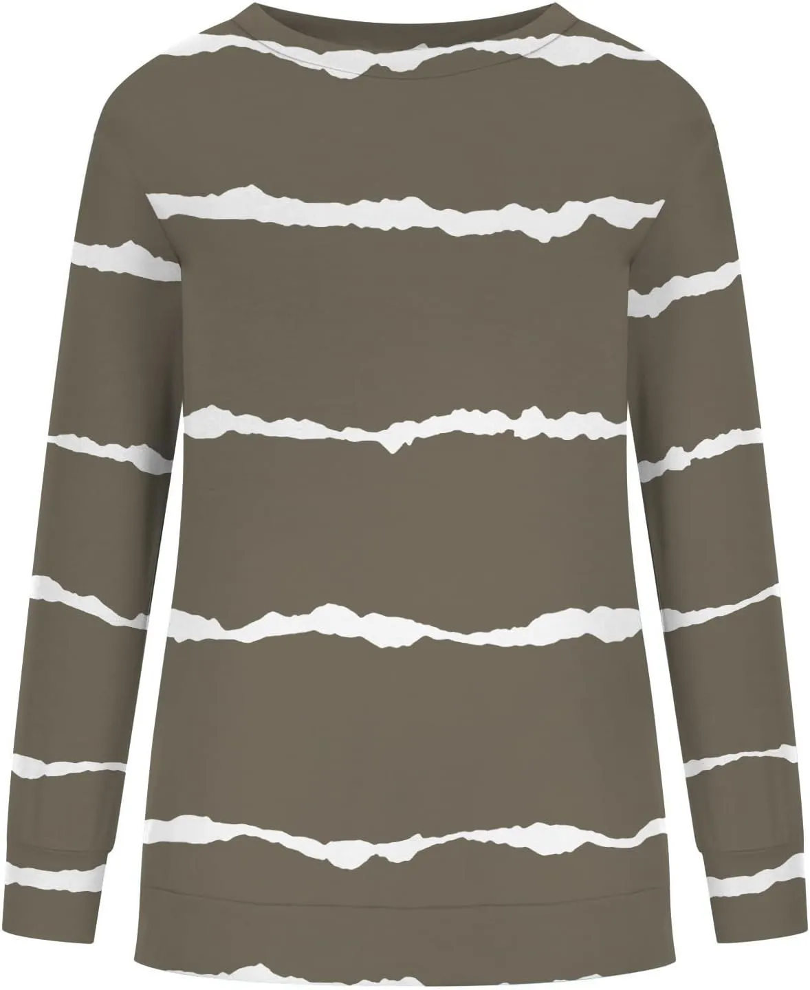 Ceboyel Womens Long Sleeve Shirts Striped Print Sweatshirt Crewneck Pullover Tops Trendy Casual Fall Clothes 2023