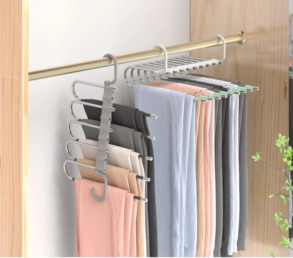 Chicwe&Kleverise Pants Hanger Scarf Skirt Trousers Ties Organizing Wardrobe Space Saving Portable Non Slip Stainless Steel