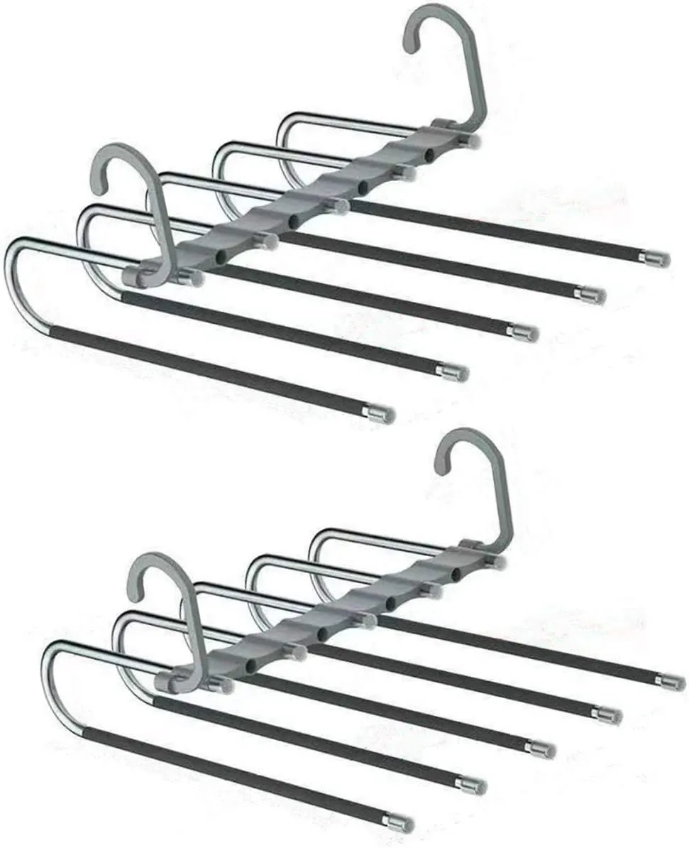 Chicwe&Kleverise Pants Hanger Scarf Skirt Trousers Ties Organizing Wardrobe Space Saving Portable Non Slip Stainless Steel