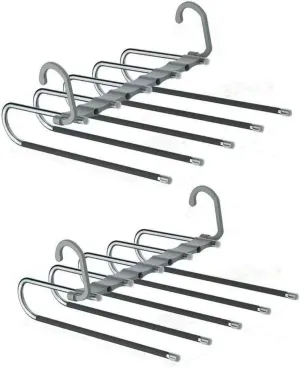 Chicwe&Kleverise Pants Hanger Scarf Skirt Trousers Ties Organizing Wardrobe Space Saving Portable Non Slip Stainless Steel