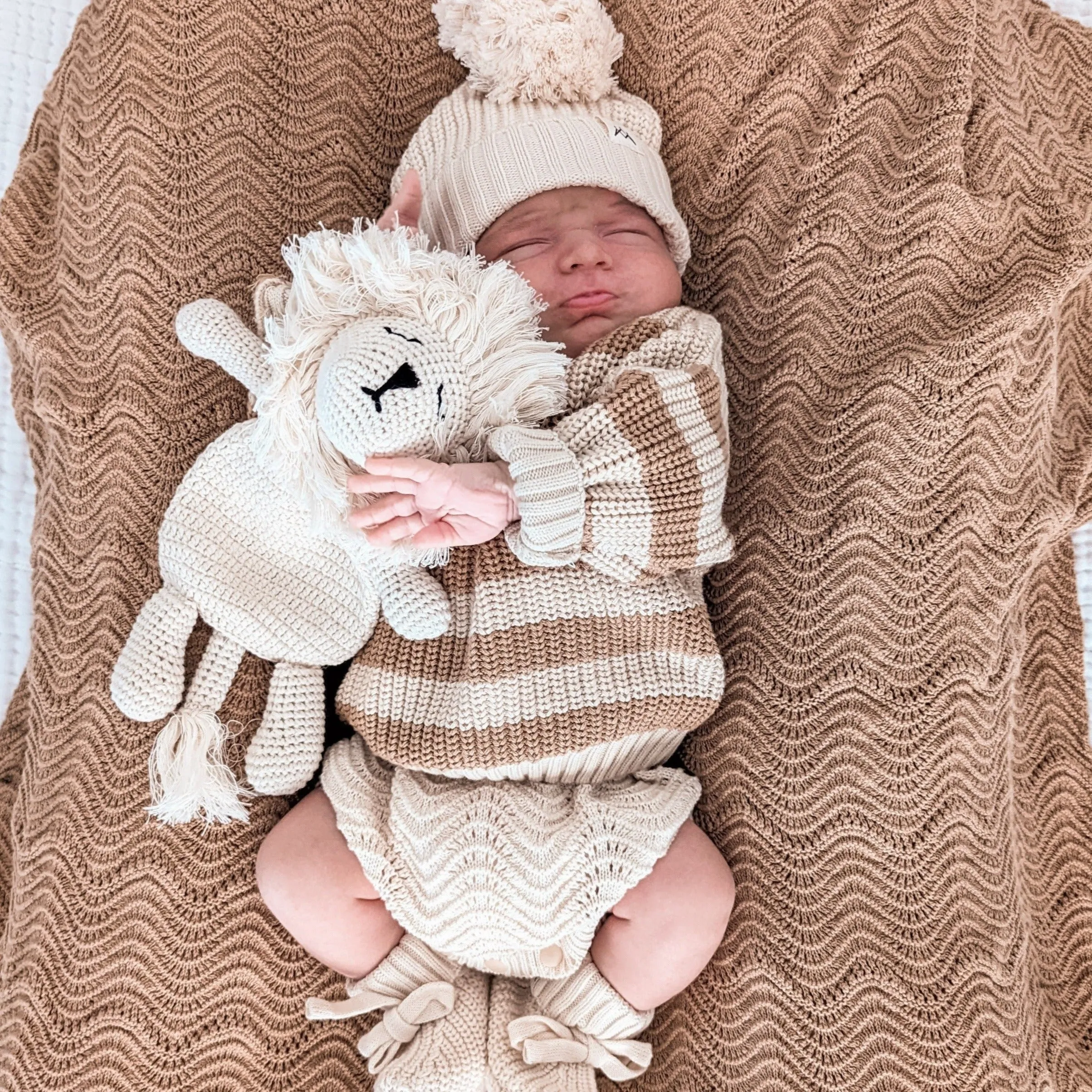 Chunky Knit Jumper - Coco & Oat Stripes
