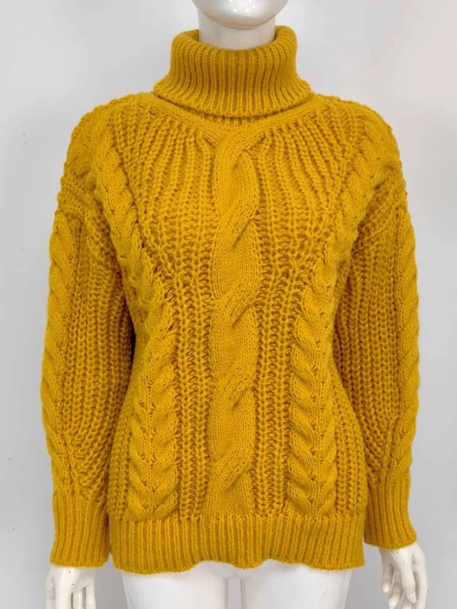 Chunky Twisted Turtleneck Knit Sweater