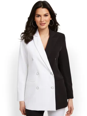 Colorblock Double-Breasted Jacket