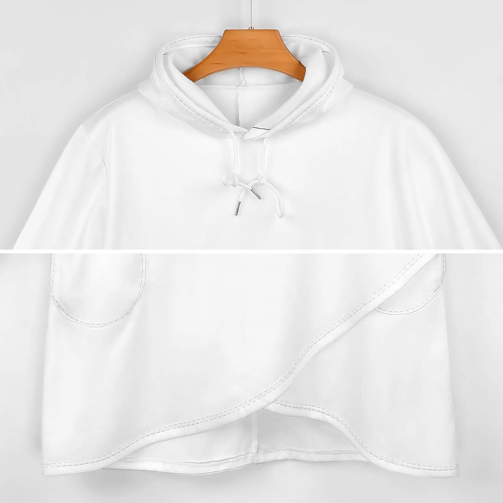 Custom Pet Face Women's Mid-length Hoodies Pink Personalized Loose Cross Hem Hooded Pullover Design Your Own Hoodie