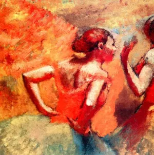 Dancers with Green Skirts (detail) by Edgar Degas - 6 X 6 Inches (Greeting Card)