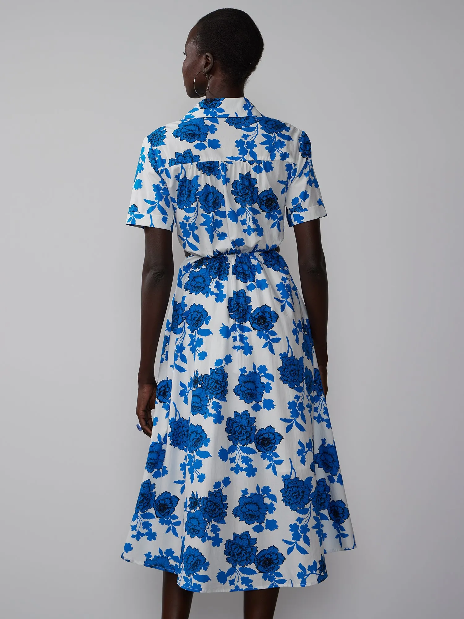 Floral Side Cutout Midi Dress