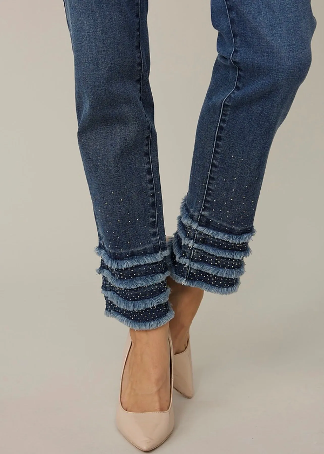 Frayed Embellished Jean