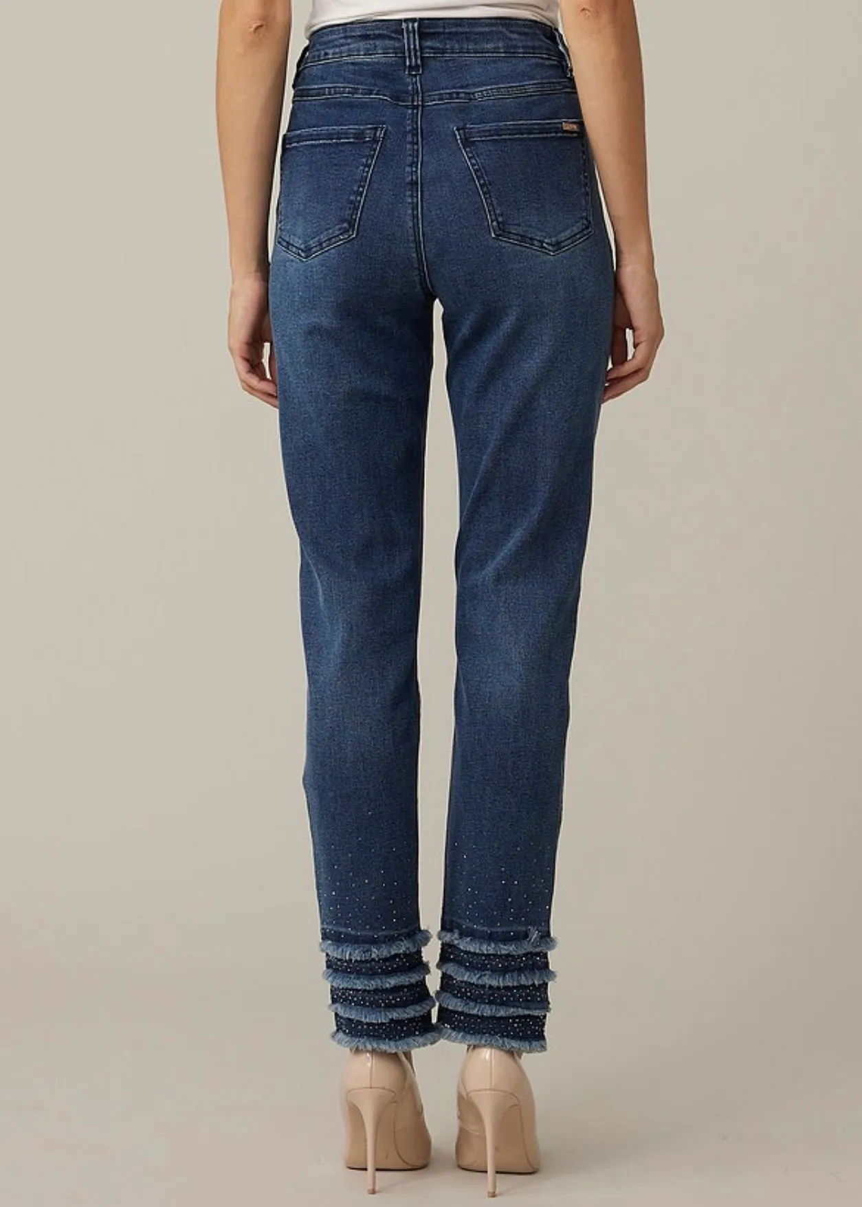Frayed Embellished Jean