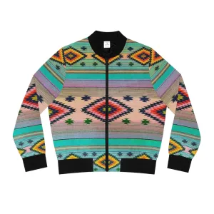 Funky Shaman Dead Rose Green | Native American Women's Bomber Jacket
