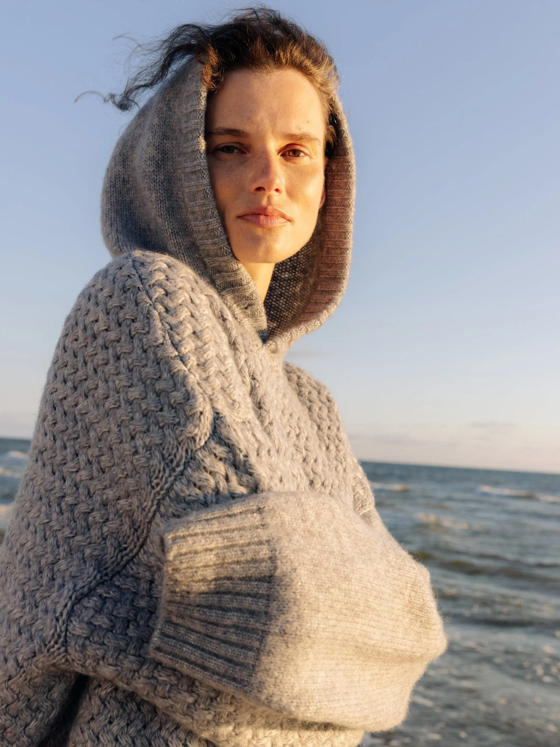 Žilvinas fog grey merino wool hoodie