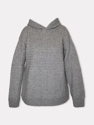 Žilvinas fog grey merino wool hoodie