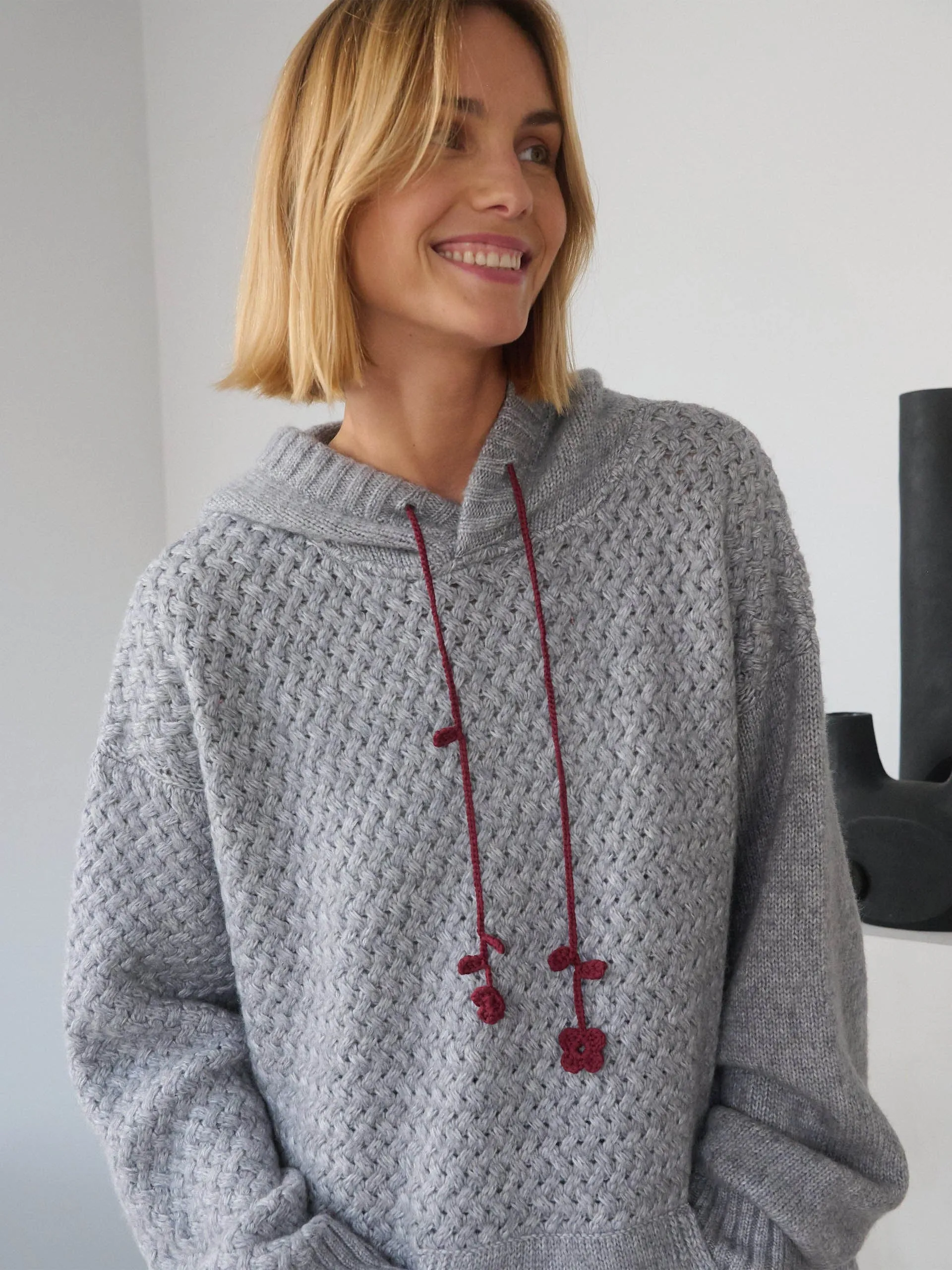 Žilvinas fog grey merino wool hoodie