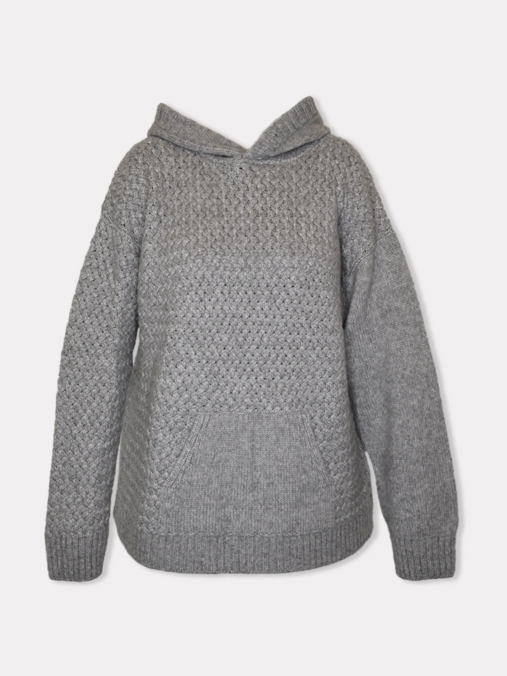 Žilvinas fog grey merino wool hoodie