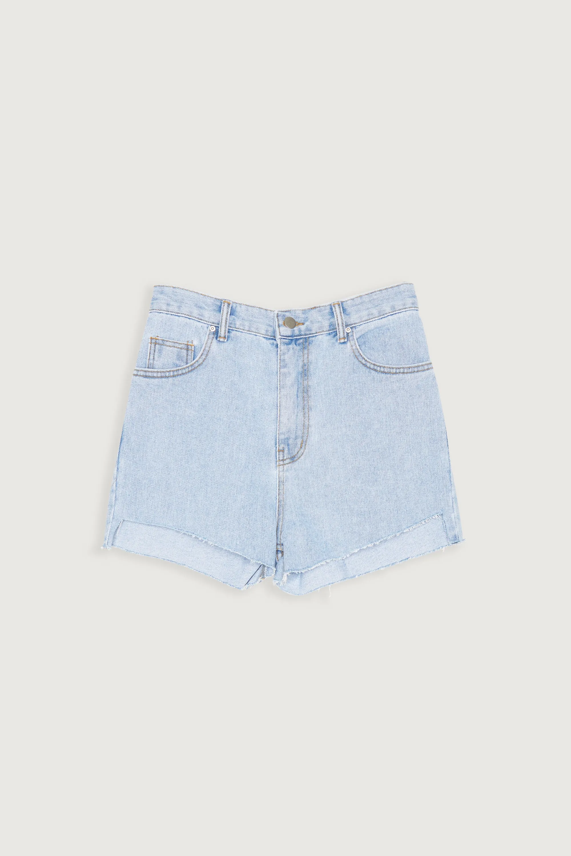 JEAN SHORT WITH FRAYED HEM