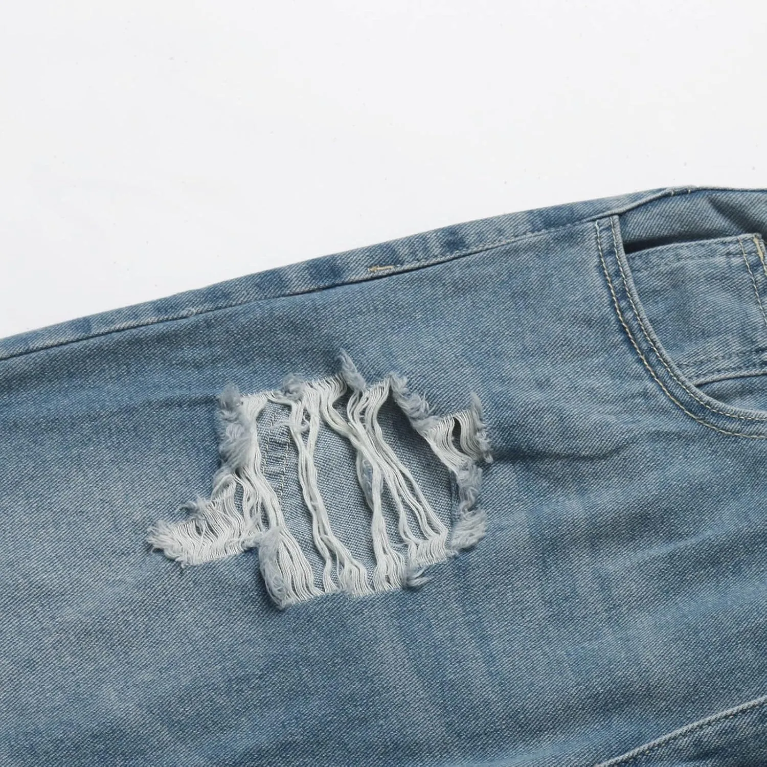 Jeans for Men Ripped Stretch Fit Skinny Jeans Distressed Slim Fit Denim Pants Casual Streetwear Flex Jeans Trousers