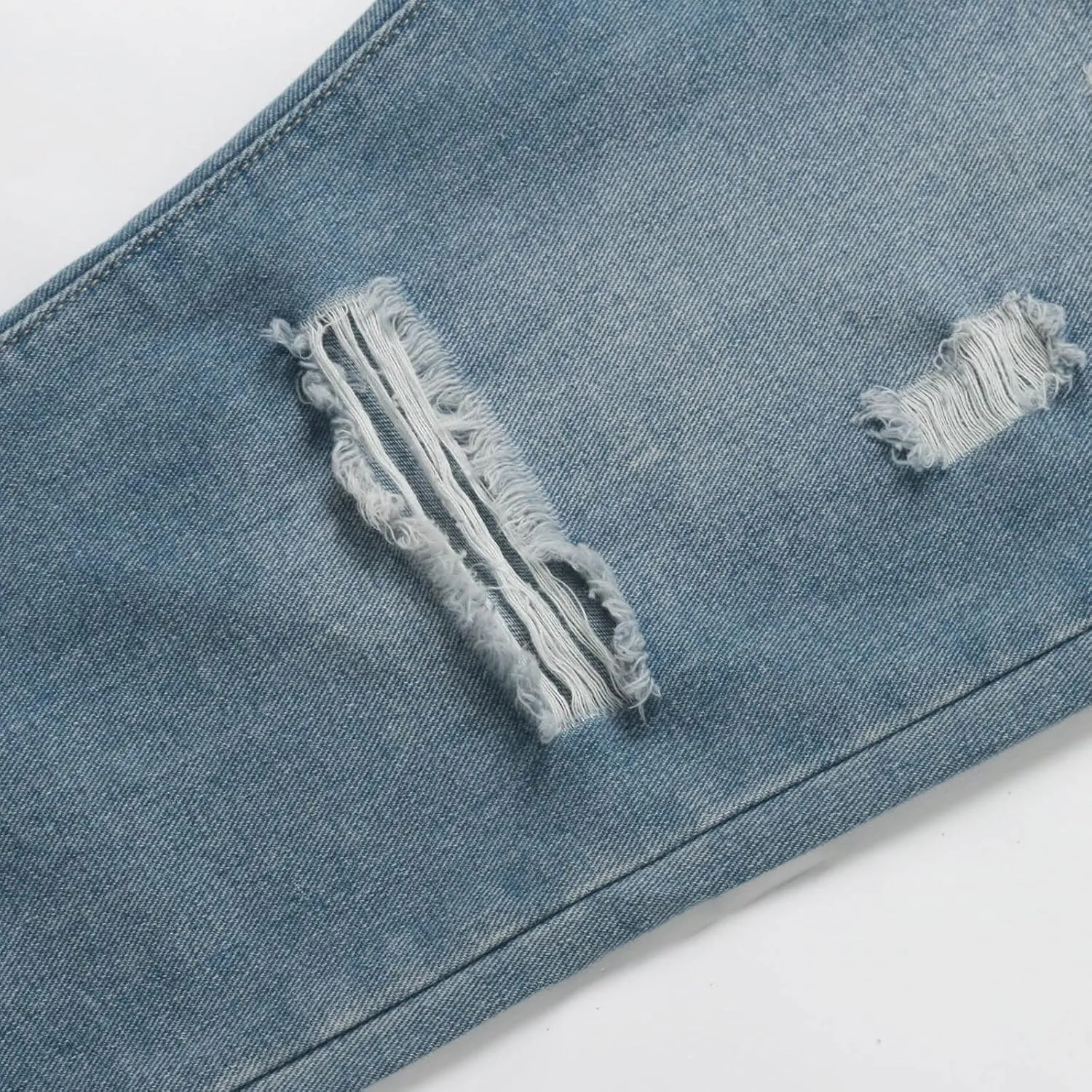 Jeans for Men Ripped Stretch Fit Skinny Jeans Distressed Slim Fit Denim Pants Casual Streetwear Flex Jeans Trousers