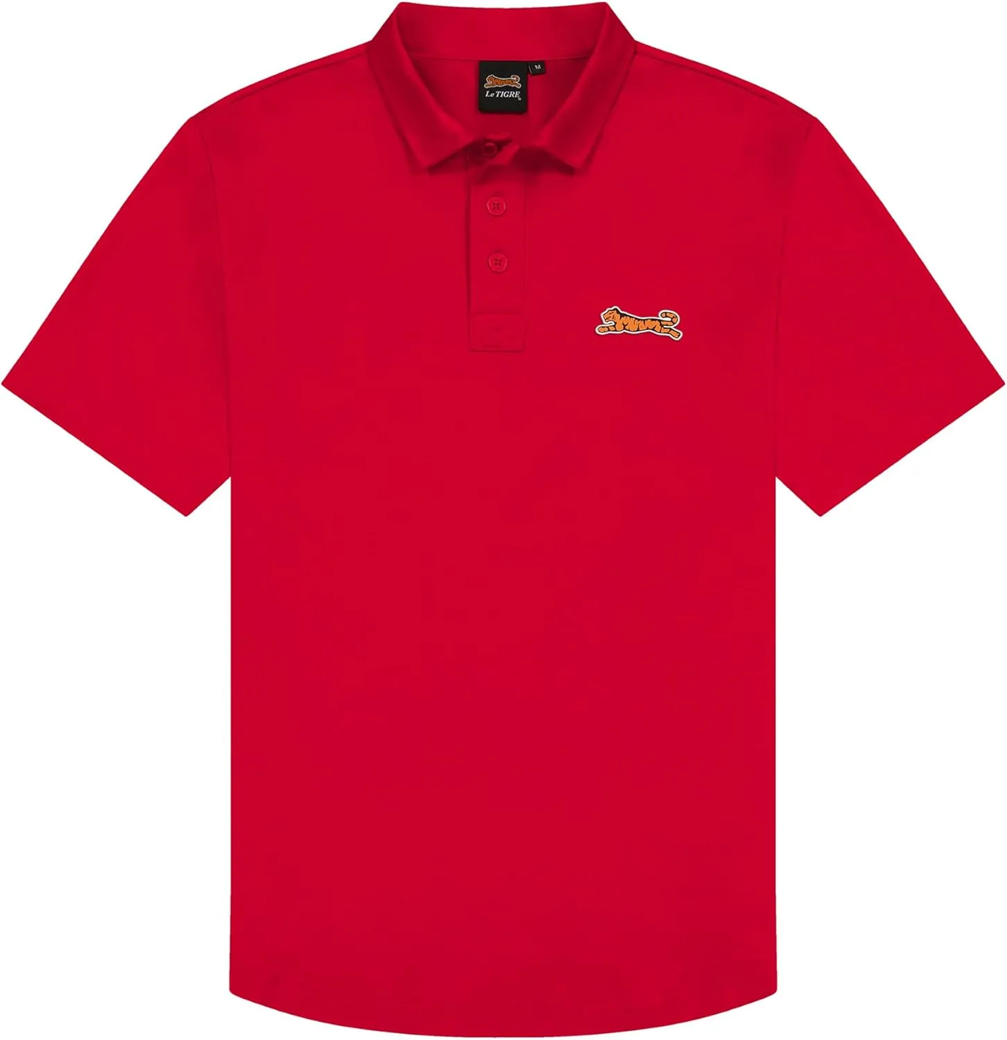 Le TIGRE Classic Cotton Polo Shirts for Men - Breathable Collared Shirts for Men with Stretch - Machine Washable Mens Polo Shirts - Red, Size XL
