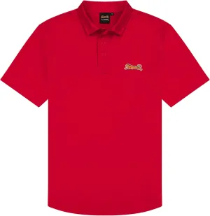 Le TIGRE Classic Cotton Polo Shirts for Men - Breathable Collared Shirts for Men with Stretch - Machine Washable Mens Polo Shirts - Red, Size XL