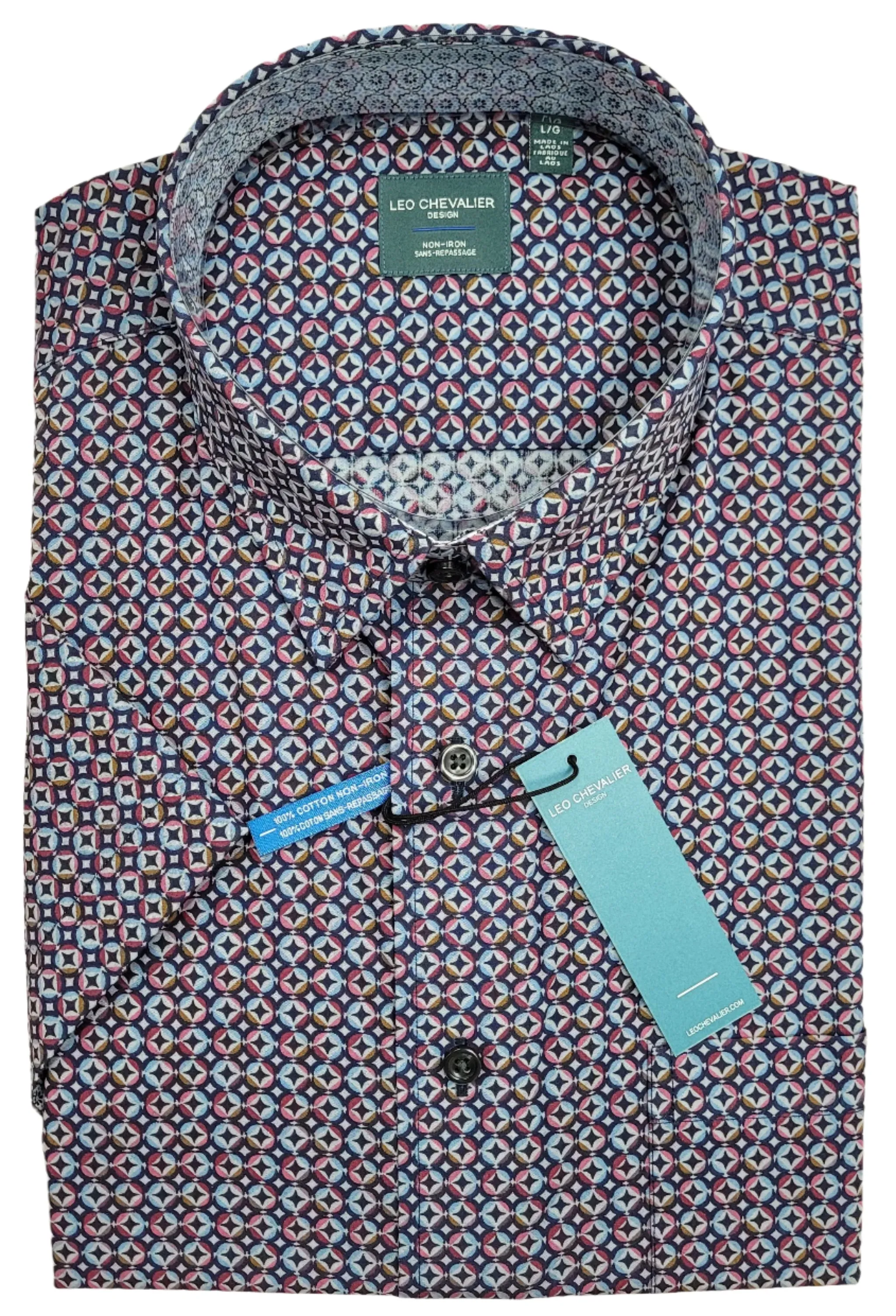 Leo Chevalier - Short Sleeve Shirt - Casual Fit - 100% Cotton Non-iron - 624381