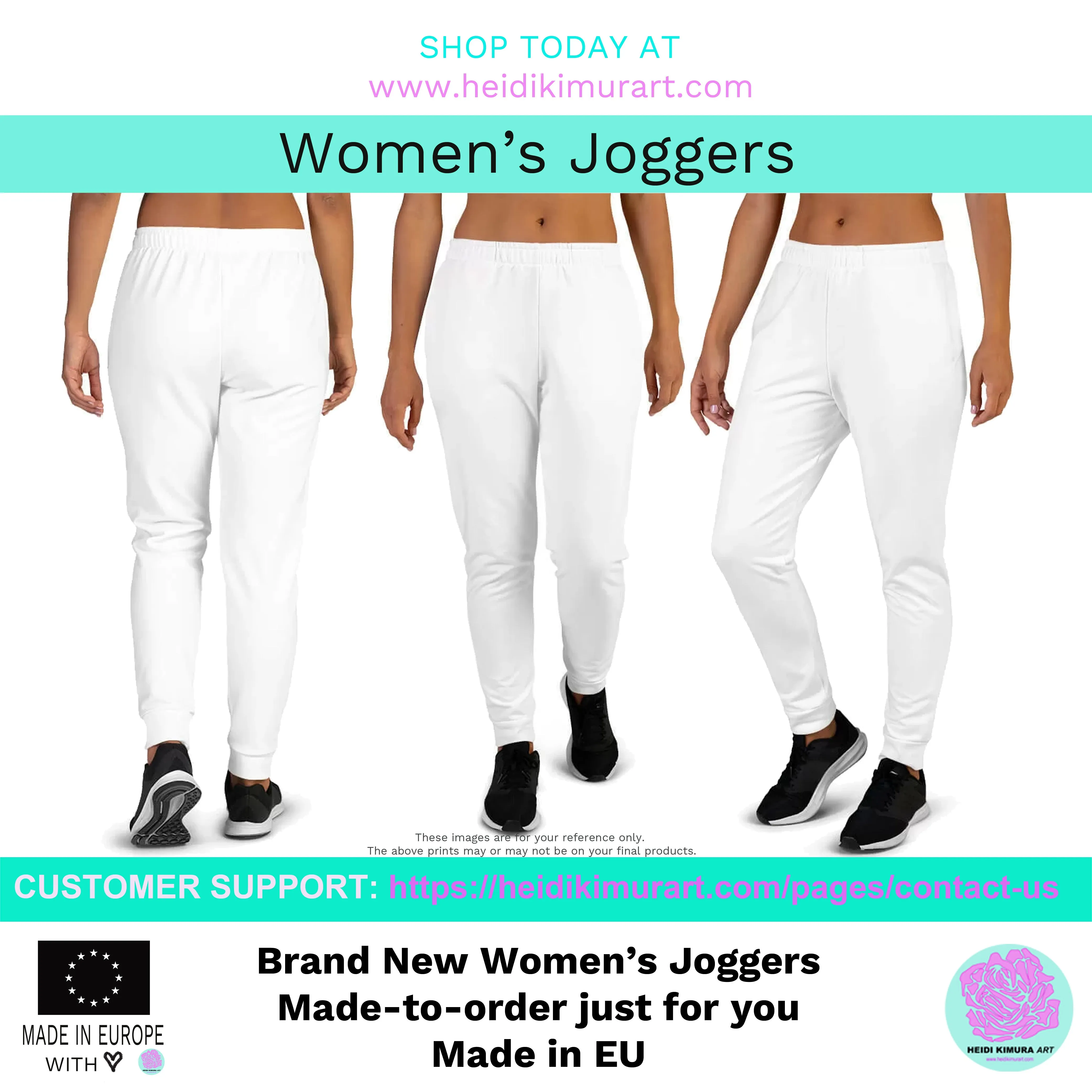 Light Yellow Women's Joggers, Solid Color Soft Ladies Jogger Pants With Pockets- Made in EU