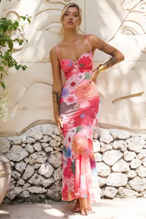 Meet Freya Maxi Dress - Red Multi