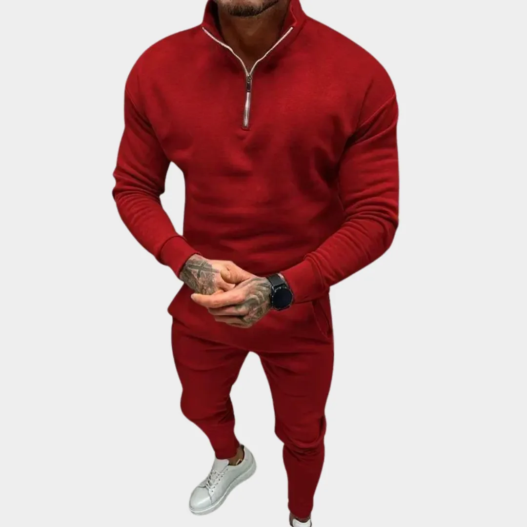 Mens Sweatshirt & Joggers Set  Half-Zip  Soft & Warm  Relaxed Fit  Multiple Colours