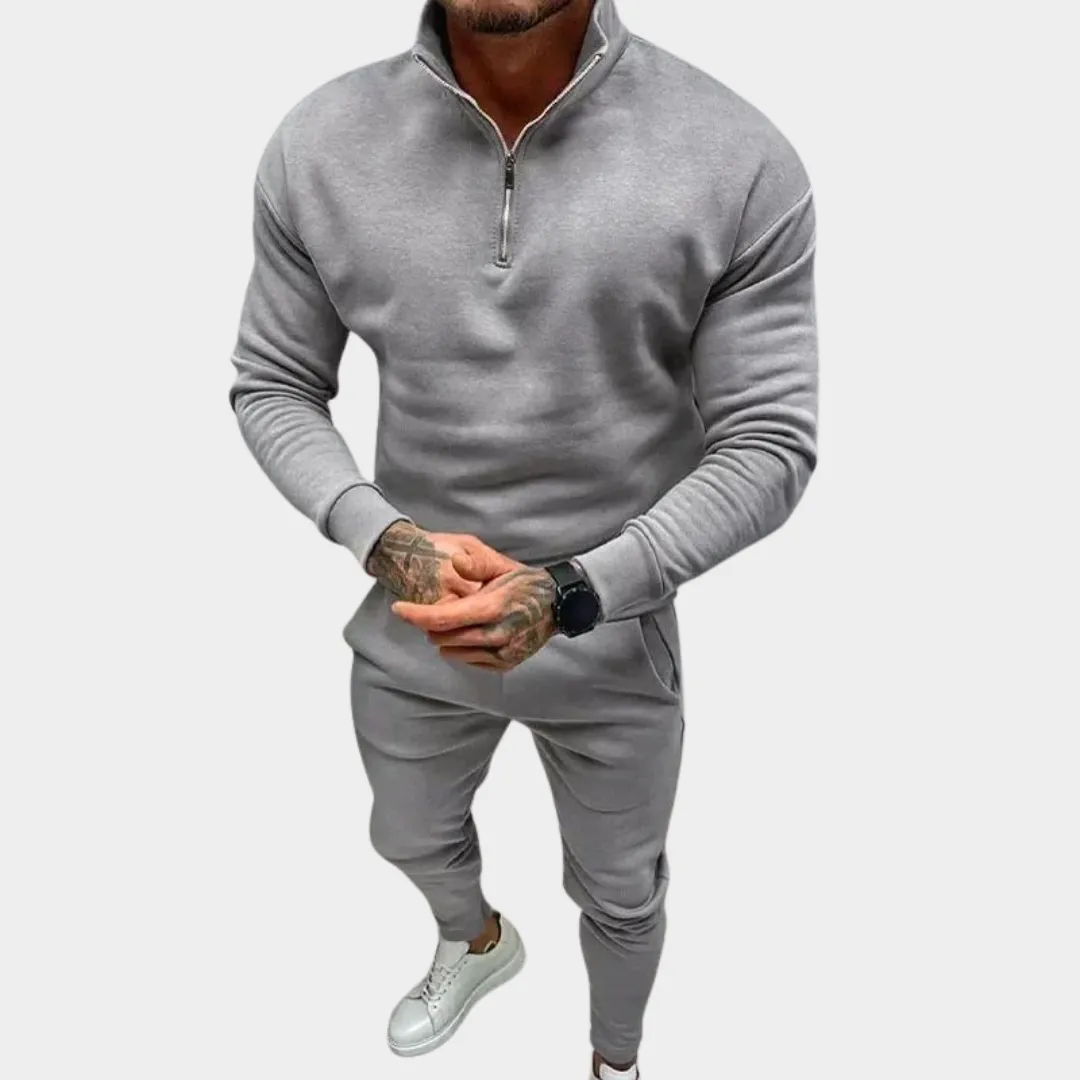 Mens Sweatshirt & Joggers Set  Half-Zip  Soft & Warm  Relaxed Fit  Multiple Colours