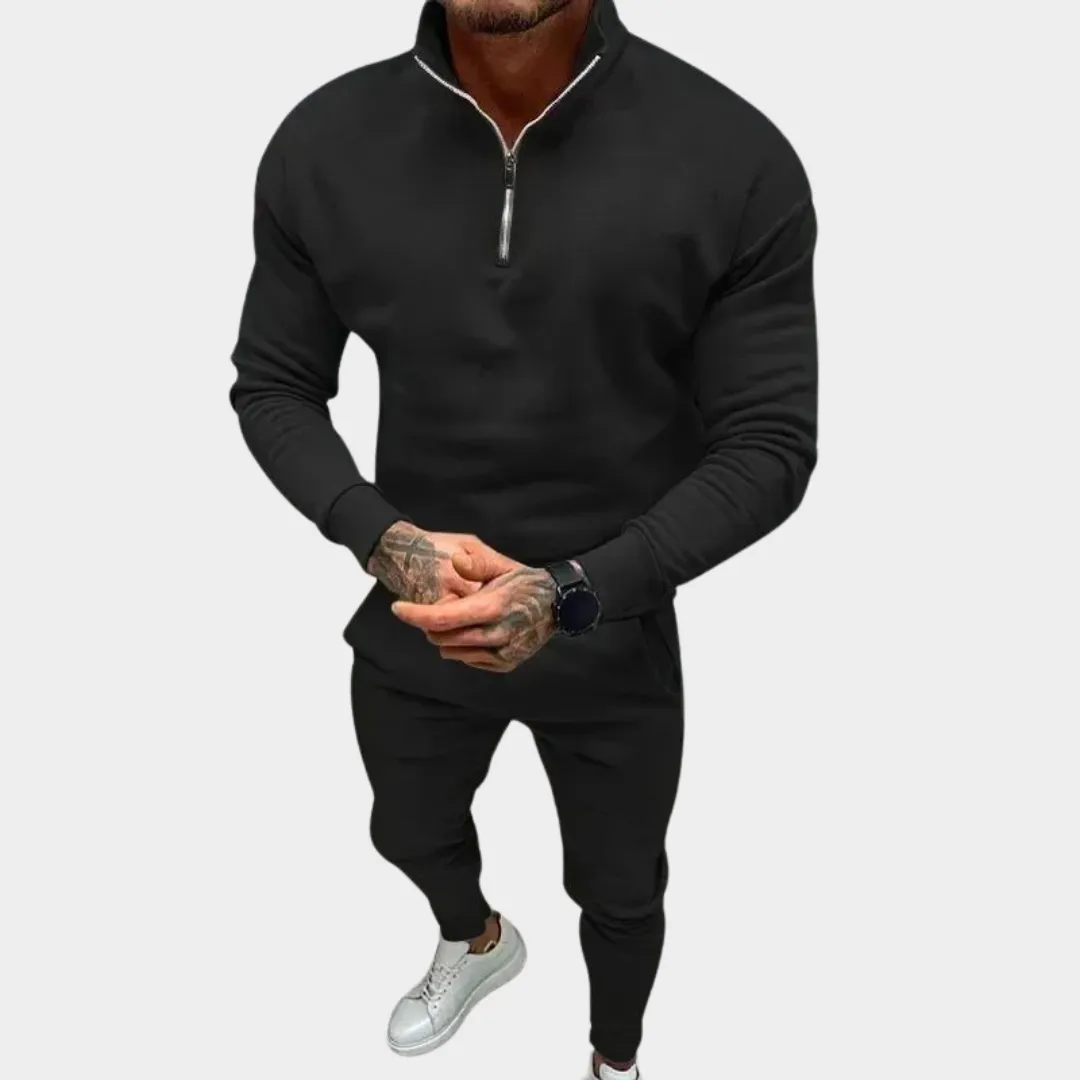 Mens Sweatshirt & Joggers Set  Half-Zip  Soft & Warm  Relaxed Fit  Multiple Colours
