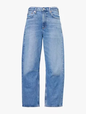 Miro barrel-leg relaxed-fit high-rise denim jeans