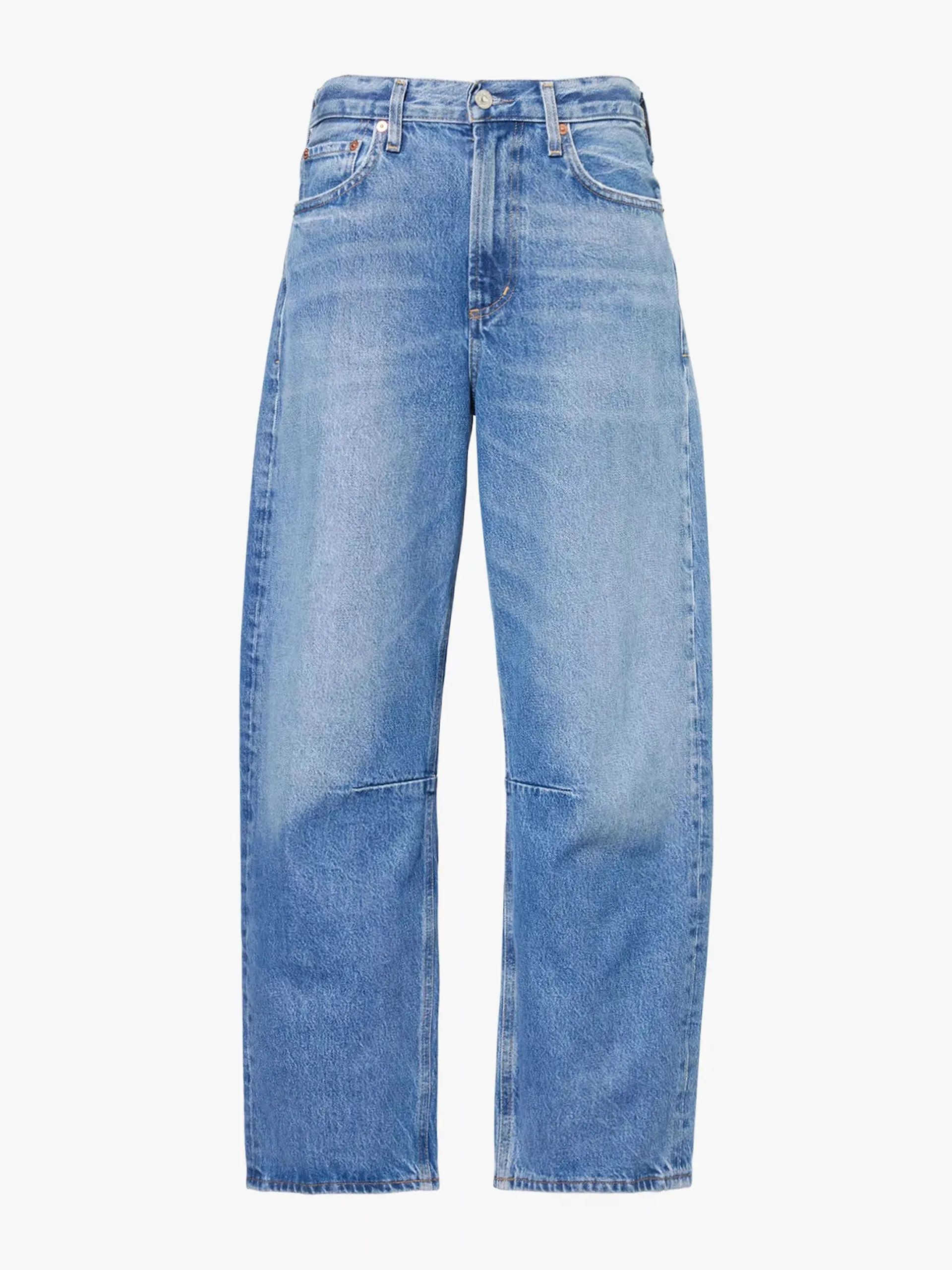 Miro barrel-leg relaxed-fit high-rise denim jeans